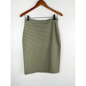 Escada Women’s Size 38 Green Sage Pencil Skirt Office Career Textured Lines